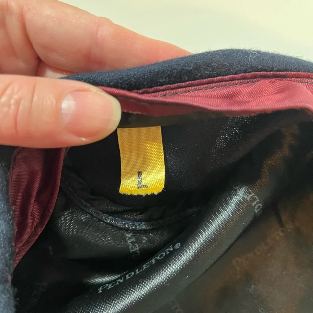 Vintage 1980’s Pendleton Navy Blue Newsboy Cap with Snap Down Brim - Picture 6 of 10